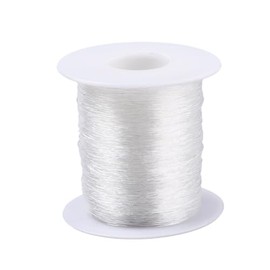 Handicraft Emporium | Round Crystal Thread, Stretchy Bracelet String | Clear | Approximately 100m per Roll (1 Reel, 0.5mm)