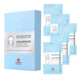Leaders Insolution | Aquaringer Skin Clinic Mask | Intense Hydration Treatment Mask with Swiss Glacial Water & Power Peptides | Moisturizing & Firming for Dry Skin, Fine Lines (5 Sheets)