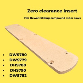 Carve Tech Zero Clearance Insert for Dewalt Sliding Compound Miter Saws, 2-Pack, Compatible with DHS780 DHS790 DWS779 DWS782 DWS780