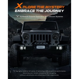 SPL Upgraded 4 Inch LED Fog Lights Jeep JK Wrangler Fog Lights Compatible with 2007-2018 Jeep Wrangler JK JKU TJ, 60W Front Bumper Fog Lights with X-Shaped DRL, Built-In EMC, Plug And Play (Pair)