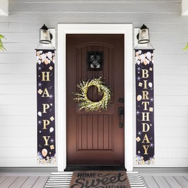 PATIKIL Black Birthday Party Door Porch Banner Decorations for Men, Women, Party, Birthday, Decoration for Outdoor and Indoor(70.87 x 11.81 Inch)