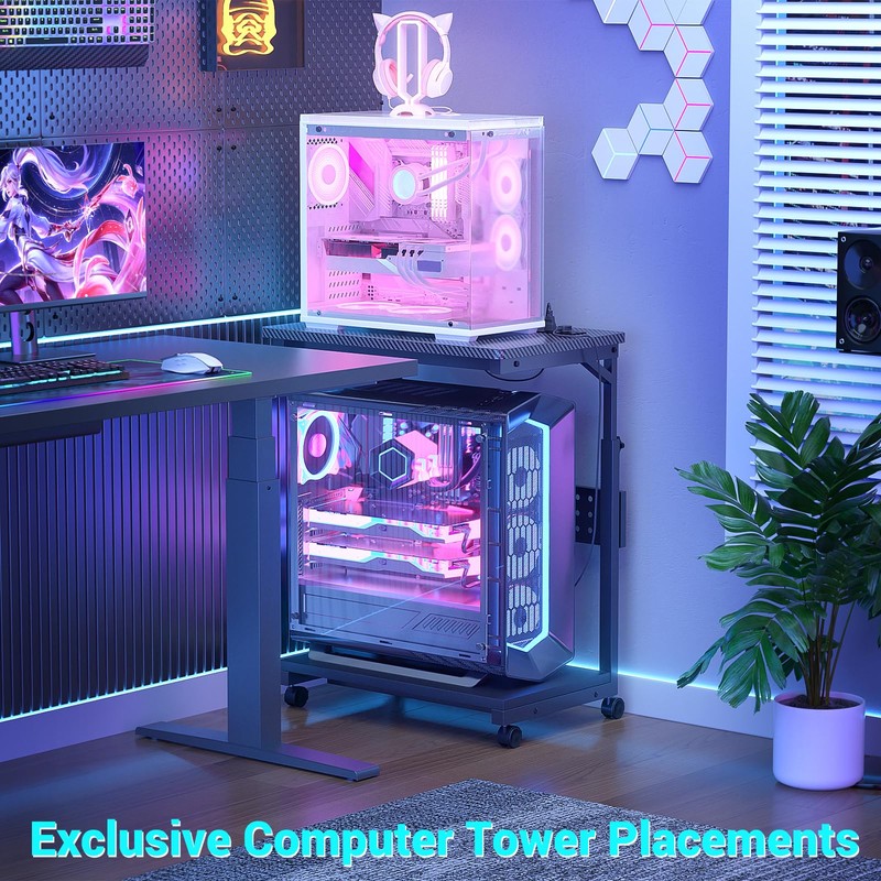 Besiost Computer Tower Stand with Power Strips, 4 Levels Manual