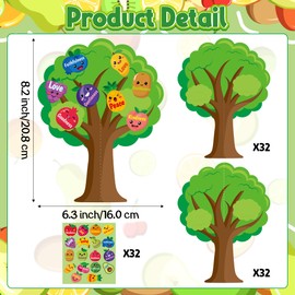 AgincBerry 32 Set Fruit Bible Trees Craft Kits Make Your own Fruit Bible Accents Tree DIY Christian Religious Early Learning Craft Kit Sunday School Classroom Church Craft for Kids Home Fun Activities