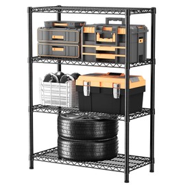 SINGAYE 5 Adjustable Heavy-Duty Garage Shelving Storage Shelf Wire Shelving Unit Metal Shelves Unit Storage, Standing Shelf Units,36" W X 18D X 59.01 "H (Black)