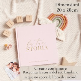 Birth Album for Boys | Birth Book for Boys | 132 Pages | Gift Birth Child | Baby Diary | Photo Album for Photos in Format 10 x 15 cm and 13 x 18 cm (Pink)