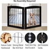 LZRS 2-Panel Freestanding Foldable Wood Dog Gate – Solid Wood & Steel Wire, Chew-Resistant Pet Barrier for Indoor Use, Ideal for Small to Medium Dogs, Black