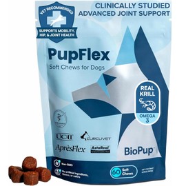 PupFlex+ Hip and Joint Supplement Dogs, Vet Created Soft Chews with UC-II® Collagen for Dogs, CurcuVET® & Omega 3, Proven More Effective Than Glucosamine Chondroitin, Dog Joint Supplement (60 ct)
