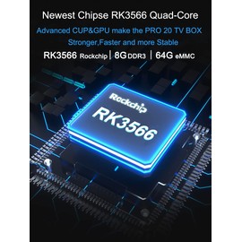 RUPA Android TV Box, Smart TV Box Android 11.0 8GB RAM 64GB ROM RK3566 Quad Core Cortex-A53 CPU Support 2.4G/5G WiFi BT 4.0 USB 3.0 1000M Ethernet 3D 8K 6K 4K HD Media Box
