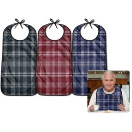 InnoBeta Adult Bibs, Ideal Gifts for Men - Washable, Waterproof Clothing Protector with Optional Crumb Catcher - Pattern