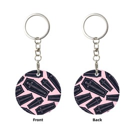 Coffin Creepy Horror Keychain, Rose Black Key Chain Keychains Organizer Keyring Holder for Women Men Boys Girls