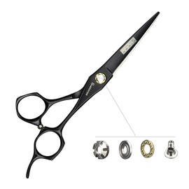 Black Hairdressing Scissors Professional Hair Scissors Pure Handmade 6 Inches (Cutting)