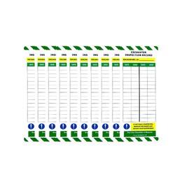 LIVELIFEBETTER® Excavator Inspection Tag Kit – Holders and Inserts - pre-use Checklist and Daily Inspection Record for Construction Safety (No Holders, 10 Inserts)
