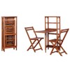vidaXL Solid Acacia Wood 3 Piece Bistro Set - Folding