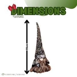 Marco Paul Christmas 55cm Standing Rebel Gonk Sparkle Furry Fabric Soft Touch Plush Festive Indoor Ornament Novelty Nordic Xmas Home Decoration Winter Santa Figure Home Decorations