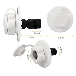 Rv Water Inlet, Rv Water Inlet Valve,White RV City Water Fill Inlet,RV City Water Inlet with Check Valve, RV Water Inlet Connection for RV Camper Trailer RV City Water Connector