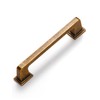 SORWDUERM 5 Pack Antique Brass Cabinet Pulls Square 3.78"(96mm) Hole