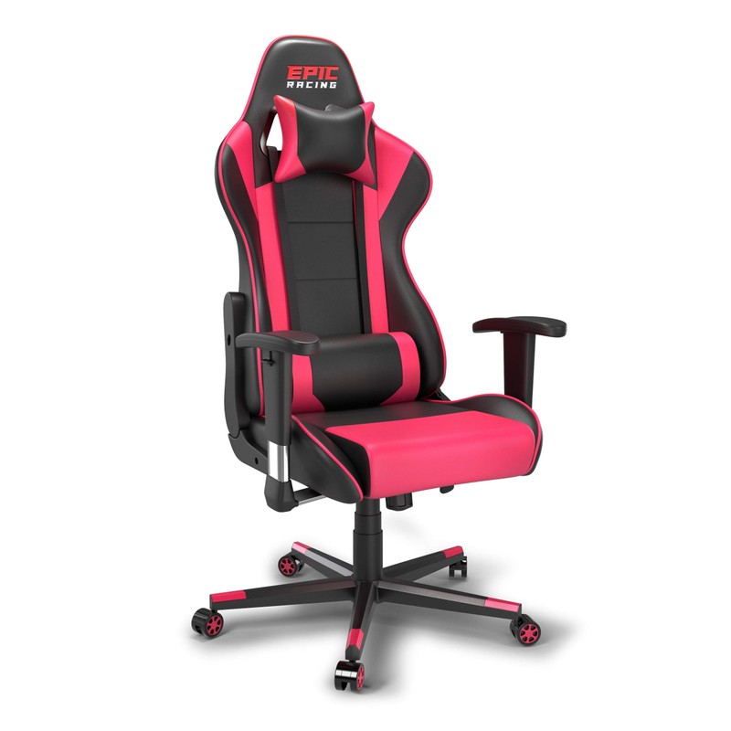 Epic Racing Professional Pink Gaming Chair - Leather Gaming Chair