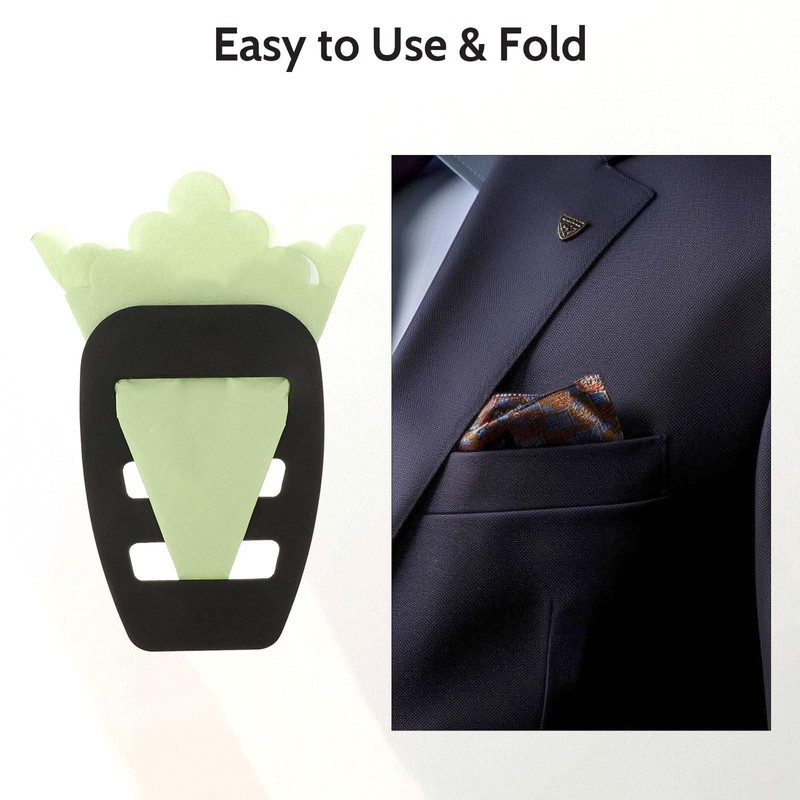 WLLHYF 4 Pack Assorted Pocket Square Holder for Men Prefolded