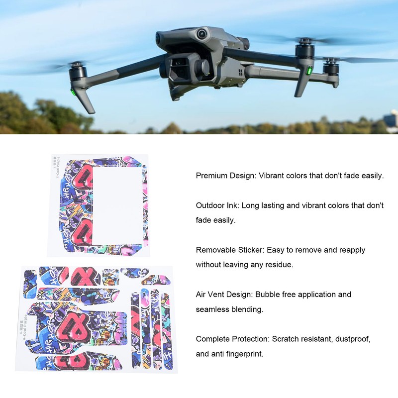 Drone Skin Protective Sticker Easy to Stick Removable Drone Accessory