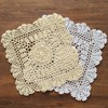 7-11 Inch Square HANDMADE Crochet Lace Placemats Coasters Pack Set