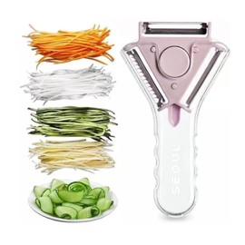3 In 1 Multipurpose Stainless Steel Blade Vegetable and Fruit Peeler, Vegetable Julienne, Potato Peeler, Grater Slicer With 3 Rotary Detachable Sharp Blades (2 Pack)