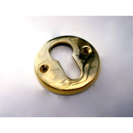 Antikas - Rosette for Profile Cylinder Lock Polished Brass Lock Rosette for Exterior Door