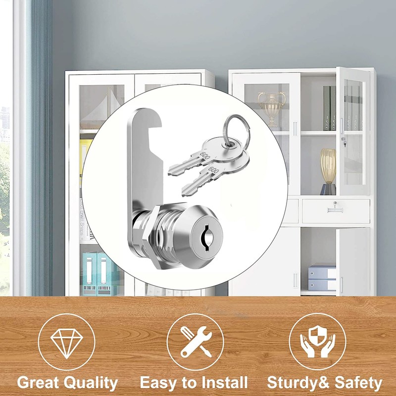 Litensh Mailbox Lock 25mm, Cabinet Cam Lock with Key Alike,