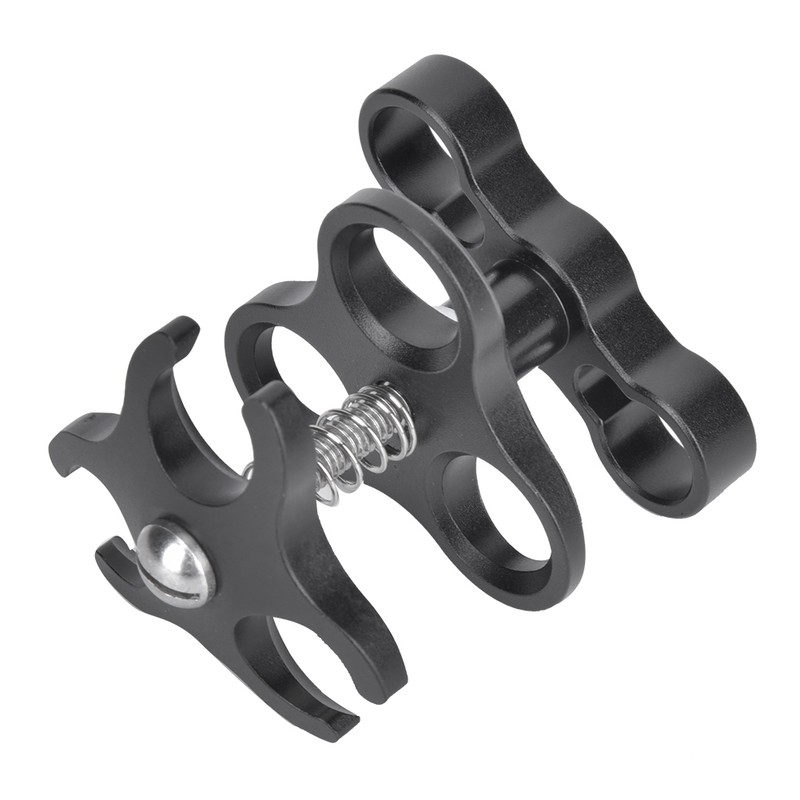 Aluminium Alloy Black Diving Triple Ball Clamp Outdoor Camera Arm