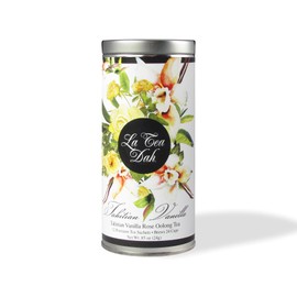 La Tea Dah Gourmet Tea - Oolong Tea with Tahitian Vanilla & Rose Tastes Great Hot or Iced: Lovely Floral Series Cans are Gorgeous Tea Gifts for Tea Lovers: Contains Caffeine: 12 Tea Bags: 36 Servings.