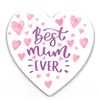 Best Mum Ever Heart-shaped Novelty Coaster - Feel Good Message
