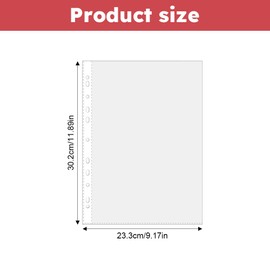 200 Pcs Poly Pockets A4 Folder,Clear Plastic Wallets A4 Punched Pockets,Plastic Wallets A4 Punched Pockets,Polypockets Clear A4,Punched Pockets A4,a4 Plastic Sleeves(Size:11.89x9.17inch)