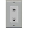 RiteAV Decorative 1 Gang 2 Port Cat5e Ethernet Wall Plate
