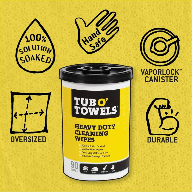 Tub O Towels TW90 Heavy-Duty 10" x 12" Size Multi-Surface