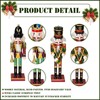 30cm Wooden Nutcracker Soldier Christmas Decorations,2pcs Large Christmas Nutcracker Figures