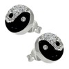 Vinani Ying Yang Silver Stud Earrings