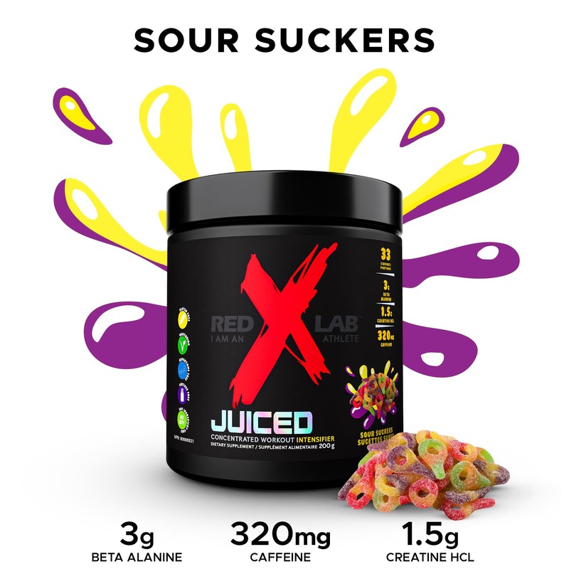 Red X Lab Juiced, Pre-Workout Powder, Pumps & Strength, Hyper