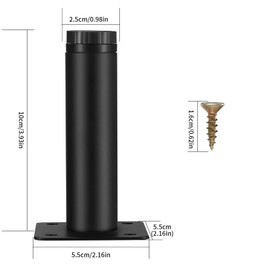 Fulushouxi 4 Pcs Furniture Legs, Metal Cabinet Legs, 4 inches/10 cm Adjustable Furniture Support Feet for Kitchen Shelves Sofa Table Chair Desk Cupboard Furniture Adjustable Legs Feet Foot