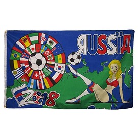 Trade Winds 3x5 International World Cup 2018 Russia Soccer Girl Woman Flag 3'x5' Grommets Premium Fade Resistant