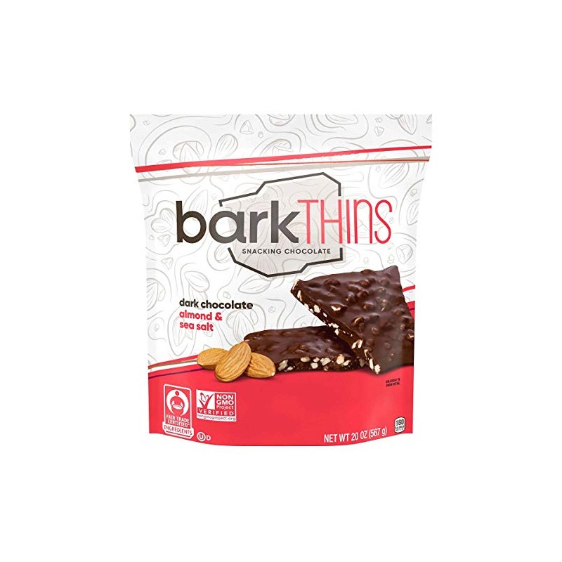 barkTHINS Bark Thins Almond Snacking Chocolate Dark Dark Chocolate 20.0