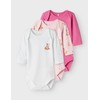 NAME IT Girl Romper 3 Pack, Ibis Rose