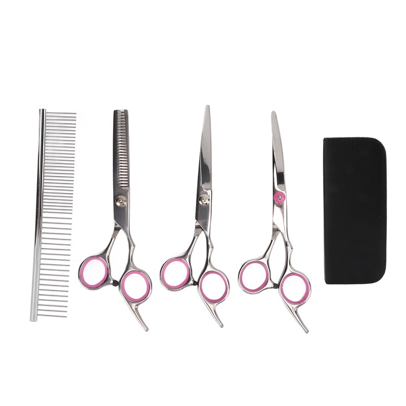 Pet Rabbit Grooming Scissors Stainless Steel Round Tip 4 in
