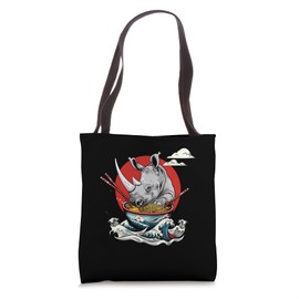 Rhino Noodle Art Artwork Japanese Noodles Rhino Ramen Bowl Tote Bag
