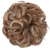 JJstar Big Curly Wavy Human Hair Bun Hair Extension Fake