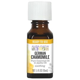 Aceite esencial de manzanilla alemana Aura Cacia (en aceite de jojoba) | 0,5 onzas onz. | Matricaria recutita