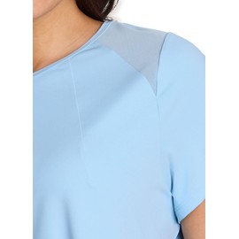 RBX Active Women's Workout Top with Mesh Panels, Crewneck Relaxed Fit Breathable Quick Drying Gym Running T-Shirt Polar Blue XL