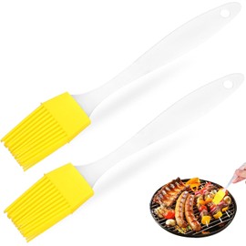Genérico Pincel de silicona para repostería 2 unidades, mango cómodo y flexible, ideal para aceite y carne en parrilla y horno, utensilios prácticos para cocina