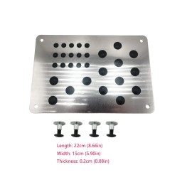 Rxmgf Car Truck Floor Mat Heel Pad Foot Pedal Rest Aluminum Plate Screws
