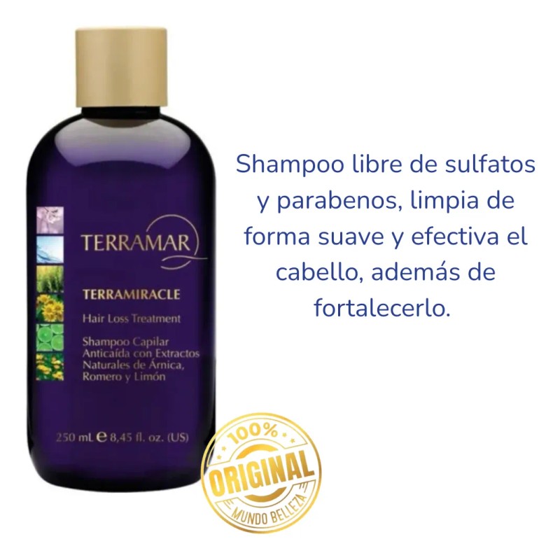 Shampoo Anticaída Terramar 250 Ml Árnica, Romero Y Limón