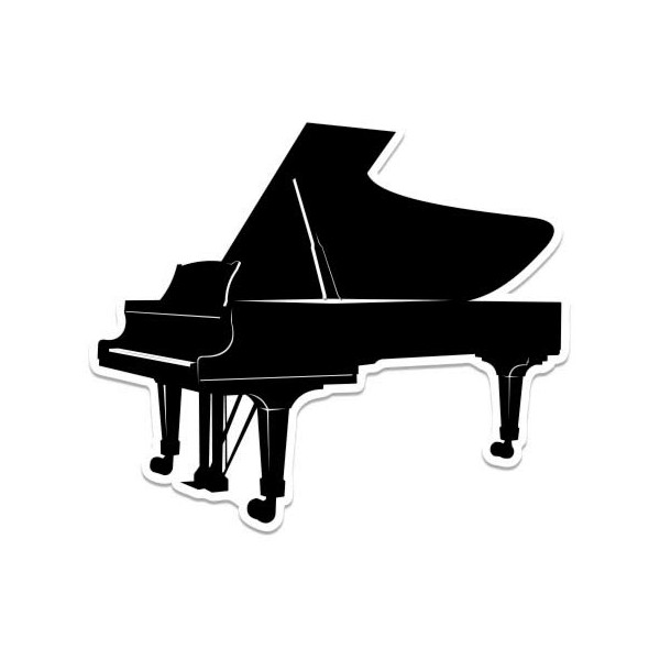 Grand Piano - 12" Vinyl Sticker Waterproof Decal