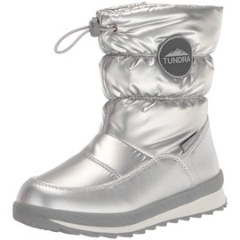 Tundra Hudson Snow Boot, Silver, 1 US Unisex Little Kid